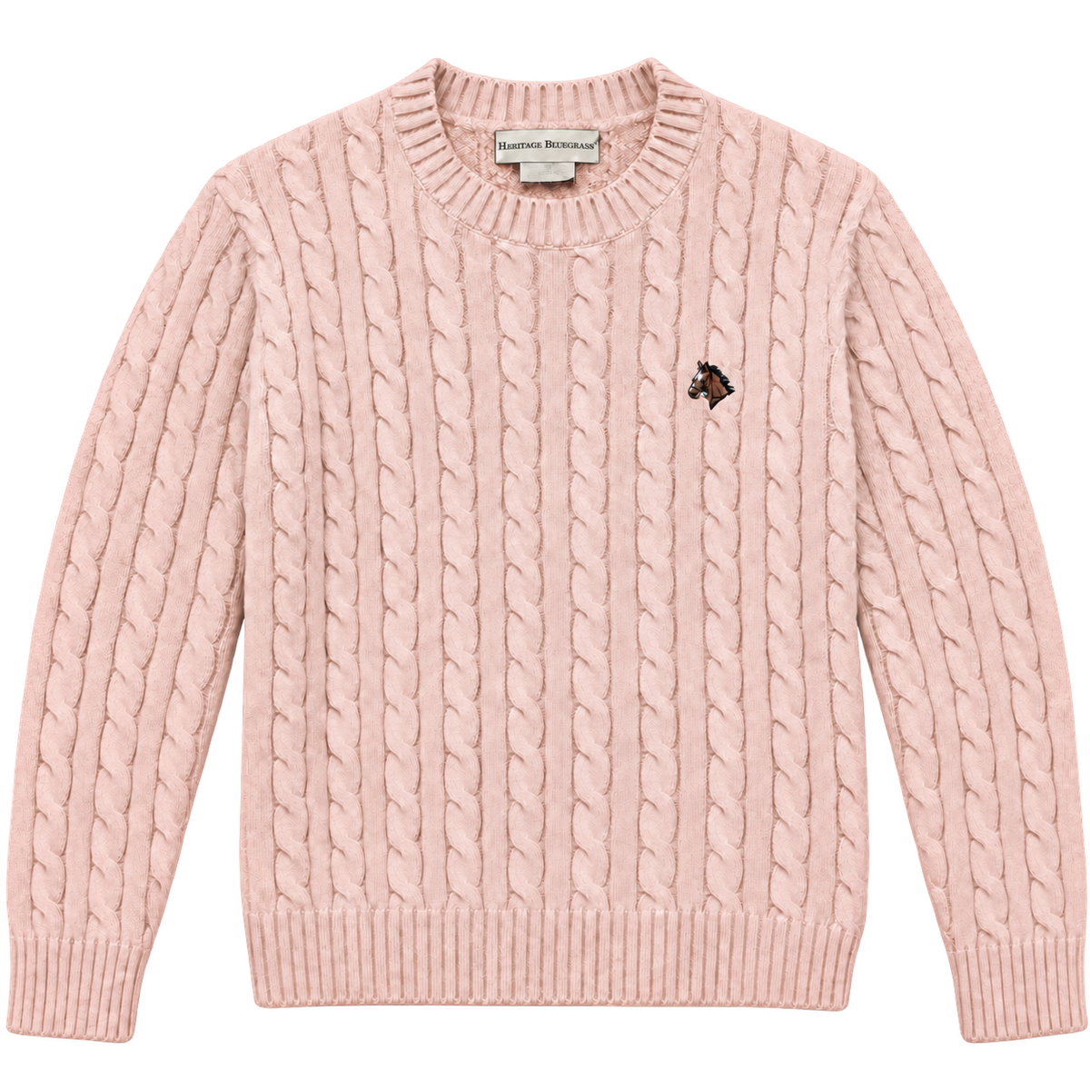 Blush Cable-Knit Cotton Sweater