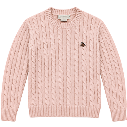Blush Cable-Knit Cotton Sweater